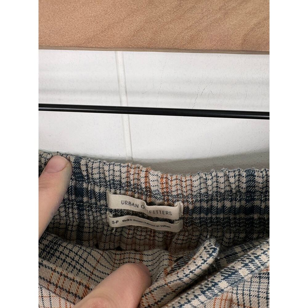 ✨2/$30✨ Urban Outfitters Paige Yellow Plaid High Rise Crop Pants Small Pleated - Picture 8 of 8